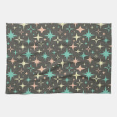 Linge De Cuisine Atomic Age Stars Pink Blue Yellow Brown Midcentury (Horizontal)