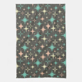 Linge De Cuisine Atomic Age Stars Pink Blue Yellow Brown Midcentury (Vertical)