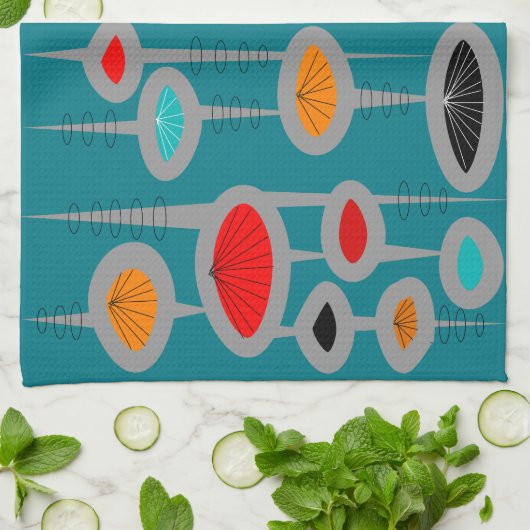 Linge De Cuisine Atomique moderne de la moitié du siècle (Plié)