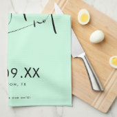 Linge De Cuisine Attacher le script vert de la menthe de noeud Enre (Quart Plié)