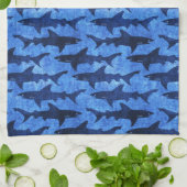 Linge De Cuisine Attaque bleue de requin d'océan (Plié)