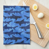 Linge De Cuisine Attaque bleue de requin d'océan (Quart Plié)