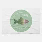 Linge De Cuisine Attention À La Pêche Fun Fisherman Citation (Horizontal)