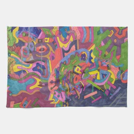 Linge De Cuisine "Au-dessus de la tempête" Art Abstrait (Horizontal)