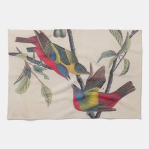 Linge De Cuisine Audubon Peint Bunting Bird Wildlife