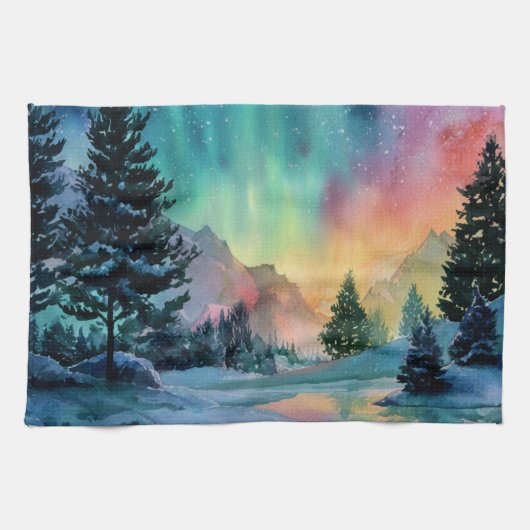Linge De Cuisine Aurora Borealis (Horizontal)