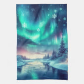 Linge De Cuisine aurora borealis/Noël/hiver (Vertical)
