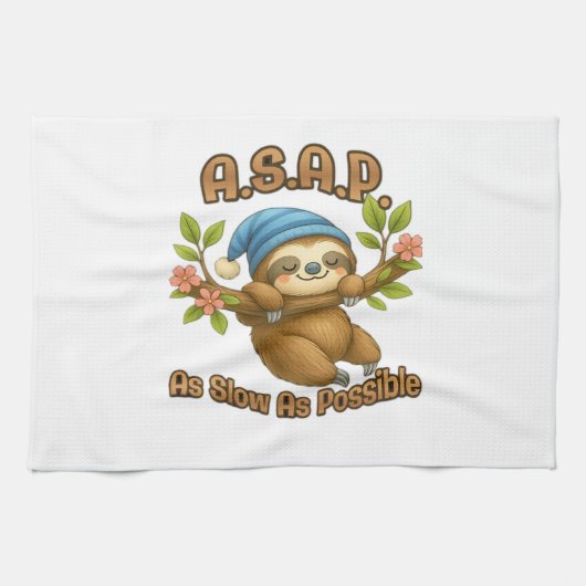 Linge De Cuisine Aussi Lent Que Possible - Joli Sloth ASAP Classic (Horizontal)