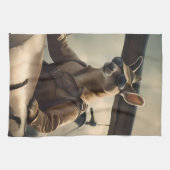 Linge De Cuisine Aussie Kangaroo Avion Pilote, (Horizontal)