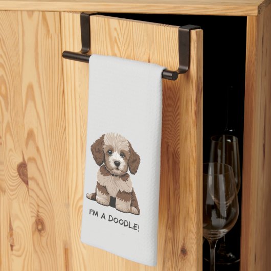 Linge De Cuisine Aussiedoodle Chiot "I'm a Doodle" mignon (Pliage en tiers)