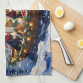 Linge De Cuisine Australian Kelpie Christmas Boat Holiday (Quart Plié)