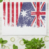 Linge De Cuisine AUSTRALIAN ROOTS Half American Flag AUSTRALIE (Plié)