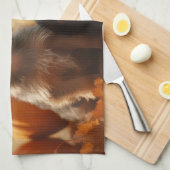 Linge De Cuisine Australien Terrier Chiot Automne Citrouille de pla (Quart Plié)