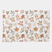 Linge De Cuisine Automne Botanique Automne Thème Sec Feuille Orange (Horizontal)