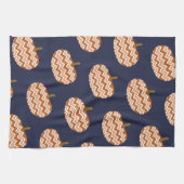 Linge De Cuisine Automne Chevron Citrouilles et Marine (Horizontal)