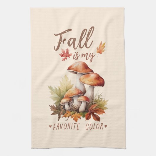 Linge De Cuisine Automne Est Ma Couleur Préférée - Champignons & Fe (Vertical)