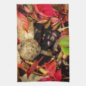 Linge De Cuisine Automne Feuilles automnales, châtaignes champignon (Vertical)