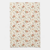 Linge De Cuisine Automne Feuilles BOHO Floral Bourgogne Peach (Vertical)