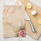 Linge De Cuisine Automne Orange Citrouille Automne Feuilles Aquarel (Quart Plié)