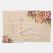 Linge De Cuisine Automne Orange Citrouille Automne Feuilles Aquarel (Horizontal)