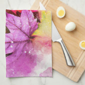 Linge De Cuisine Automne pastel feuille d'érable aquarelle élégant (Quart Plié)