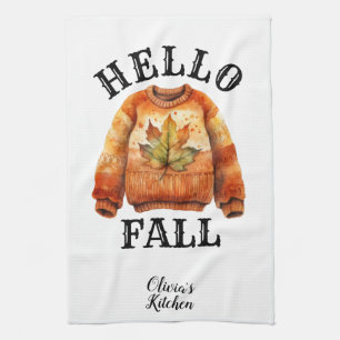 Linge De Cuisine Automne personnalisée Bonjour Automne Personnali