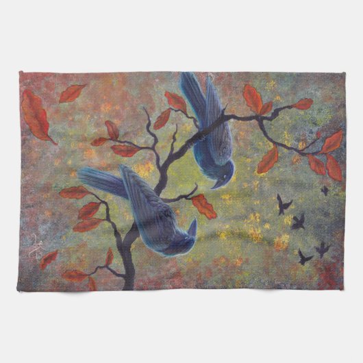 Linge De Cuisine Automne Ravens (Horizontal)