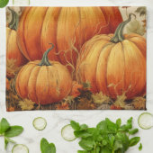 Linge De Cuisine Automne Rustique Orange Citrouille (Plié)