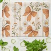 Linge De Cuisine Autumn Daisy and Bow Floral Pattern (Plié)
