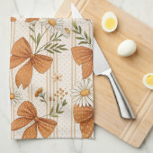 Linge De Cuisine Autumn Daisy and Bow Floral Pattern (Quart Plié)