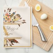 Linge De Cuisine Autumn leaves frame personalized (Quart Plié)