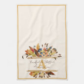 Linge De Cuisine Autumn leaves frame personalized (Vertical)