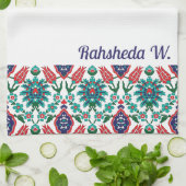 Linge De Cuisine Avec le nom 💙 ❤️ 💚 Belles tuiles turques (Plié)