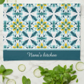 Linge De Cuisine Avec le texte VerdeSol Azulejo Harmony (Plié)