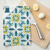 Linge De Cuisine Avec moogramme VerdeSol Azulejo Harmonie (Quart Plié)