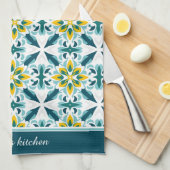 Linge De Cuisine Avec texte VerdeSol Azulejo Harmony (Quart Plié)