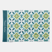 Linge De Cuisine Avec texte VerdeSol Azulejo Harmony (Horizontal)