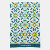 Linge De Cuisine Avec texte VerdeSol Azulejo Harmony (Vertical)