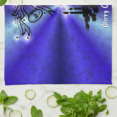 Linge De Cuisine Avent, Artdeco de Noël sur Blue Green Rainbow (Plié)