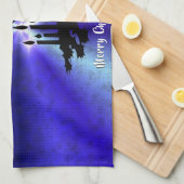 Linge De Cuisine Avent, Artdeco de Noël sur Blue Green Rainbow (Quart Plié)