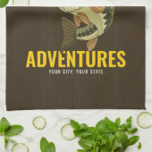 Linge De Cuisine Aventures de pêche personnalisées Basse Pêcheur (Plié)