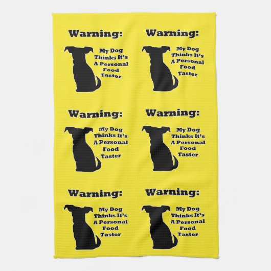 Linge De Cuisine Avertissement Chien (Vertical)
