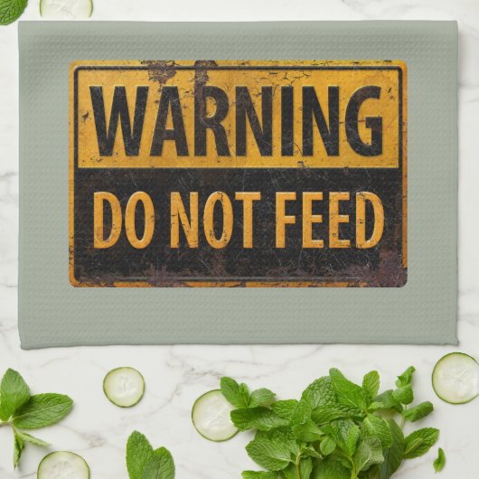 Linge De Cuisine AVERTISSEMENT ne pas se nourrir - avertissement mé (Plié)