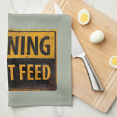 Linge De Cuisine AVERTISSEMENT ne pas se nourrir - avertissement mé (Quart Plié)