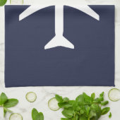 Linge De Cuisine Avion à plan blanc funky volant (Plié)