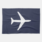 Linge De Cuisine Avion à plan blanc funky volant (Horizontal)