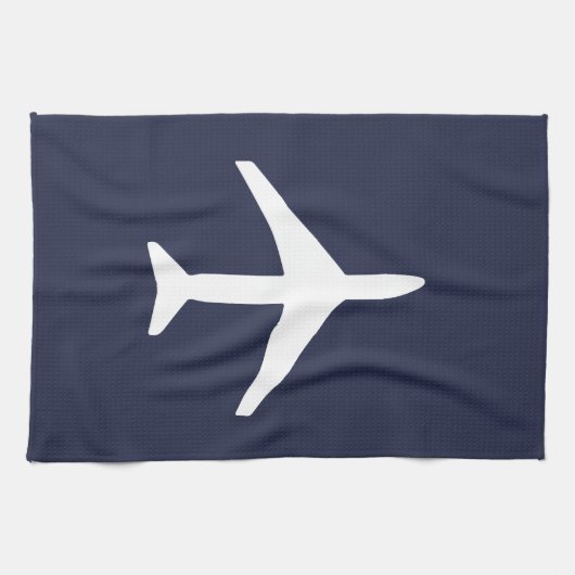 Linge De Cuisine Avion à plan blanc funky volant (Horizontal)