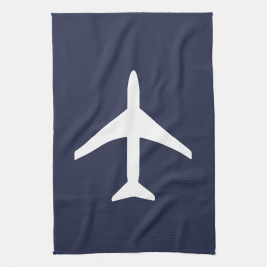 Linge De Cuisine Avion à plan blanc funky volant (Vertical)