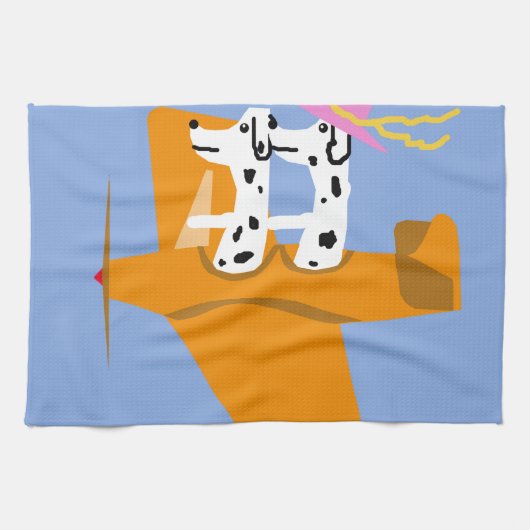 Linge De Cuisine Avion et Dalmates (Horizontal)