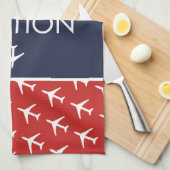 Linge De Cuisine Avion pilote à plan blanc funky (Quart Plié)